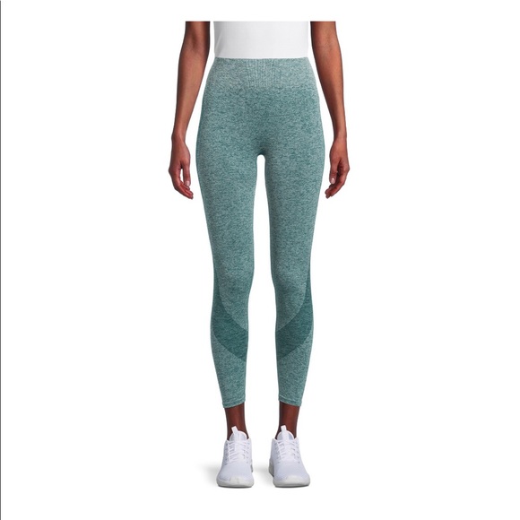 AVIA Womens High Rise Leggings Size Medium 8-10 Green Tight Knit New - Picture 3 of 5